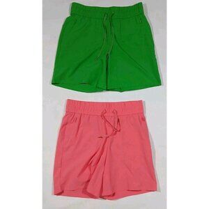 Lot of 2 Chico's Zenergy Pull-on Shorts Size 0 4 Pink Green High Rise Cruise